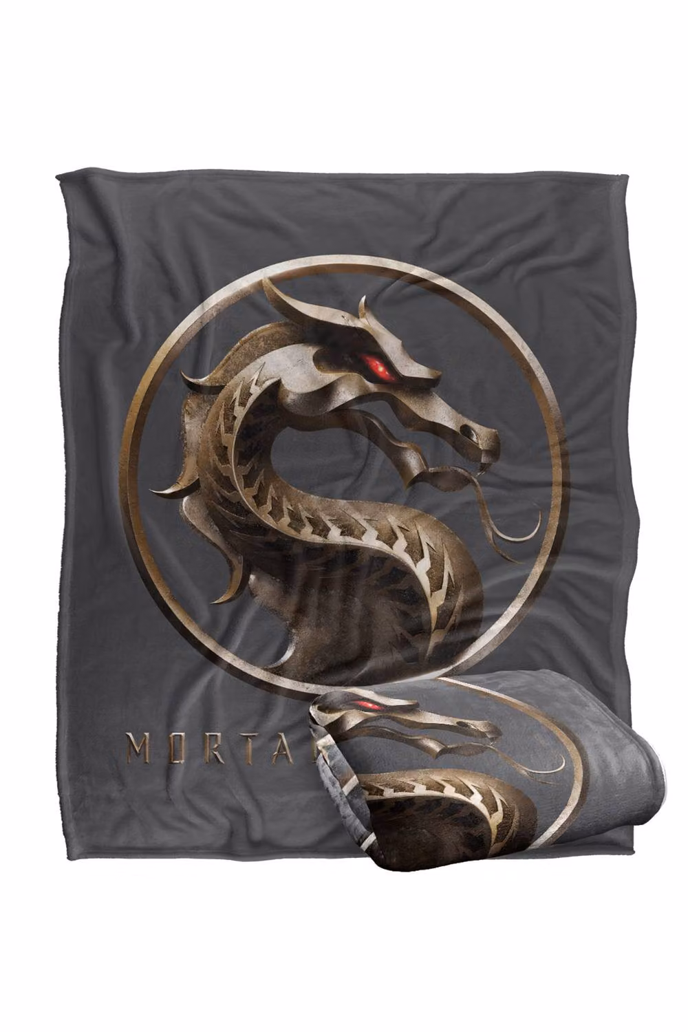 Warner Bros. Mortal Kombat Movie Logo Super Soft Silky Touch Throw Blanket, Extra Large, Grey and Multicolour – 2