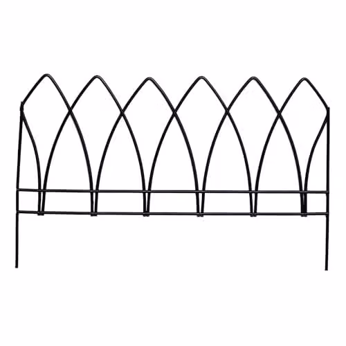 Primrose Gothic Style Arch Metal Garden Edging in Black, 60cm