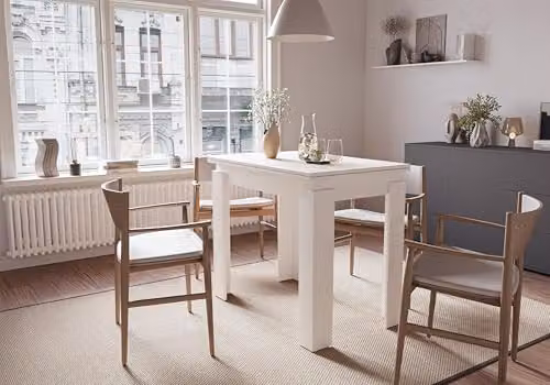 Shefa Family Extendable Dining Table, White, W/D/H: 90 x 77 x 70 cm (Extends to 120 cm) – 2