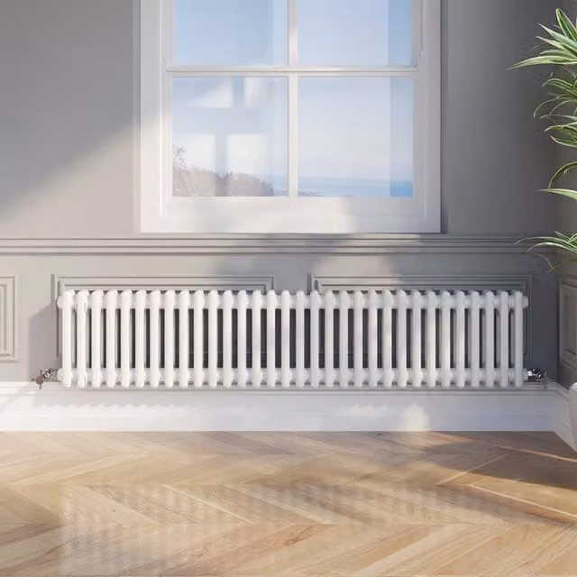 Temprazo Steel Wall Radiator in White, H: 60.5 cm x W: 30 cm x D: 7 cm