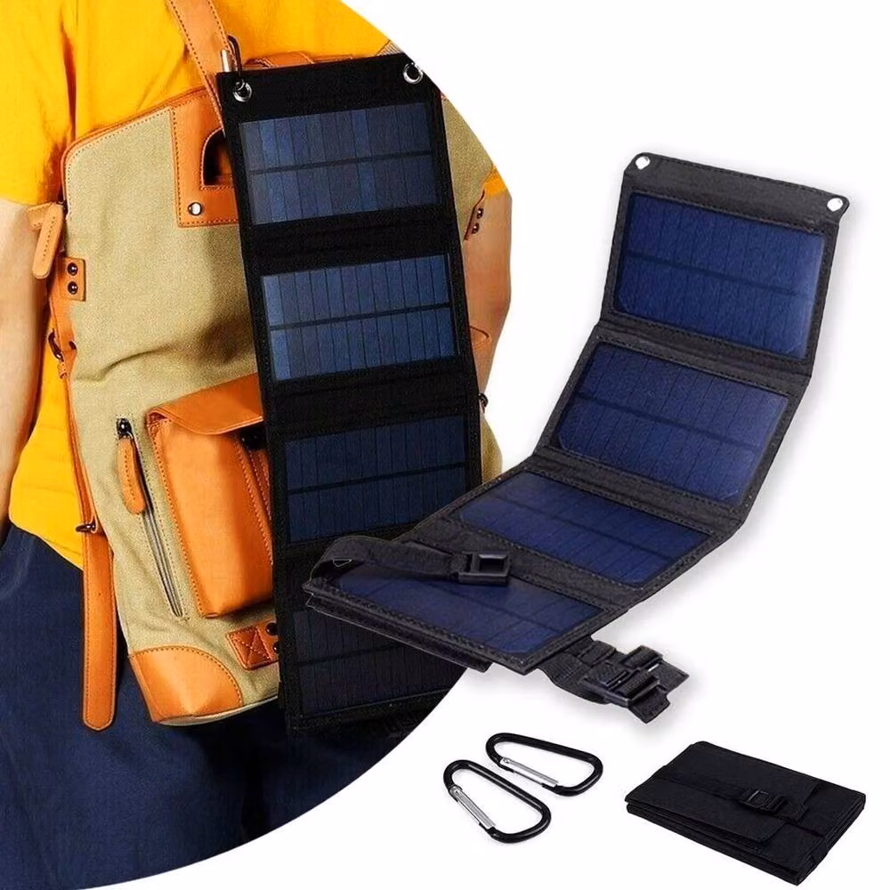 SPETLEK 100W USB Folding Solar Panel Power Bank with USB Cable, Black – 3