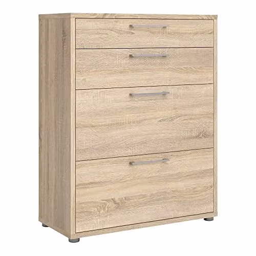 Furniture To Go Prima Office Storage Unit in Oak Effect Brown with 2 Drawers and 2 File Drawers, W: 59.2 cm, D: 40.1 cm, H: 89.2 cm