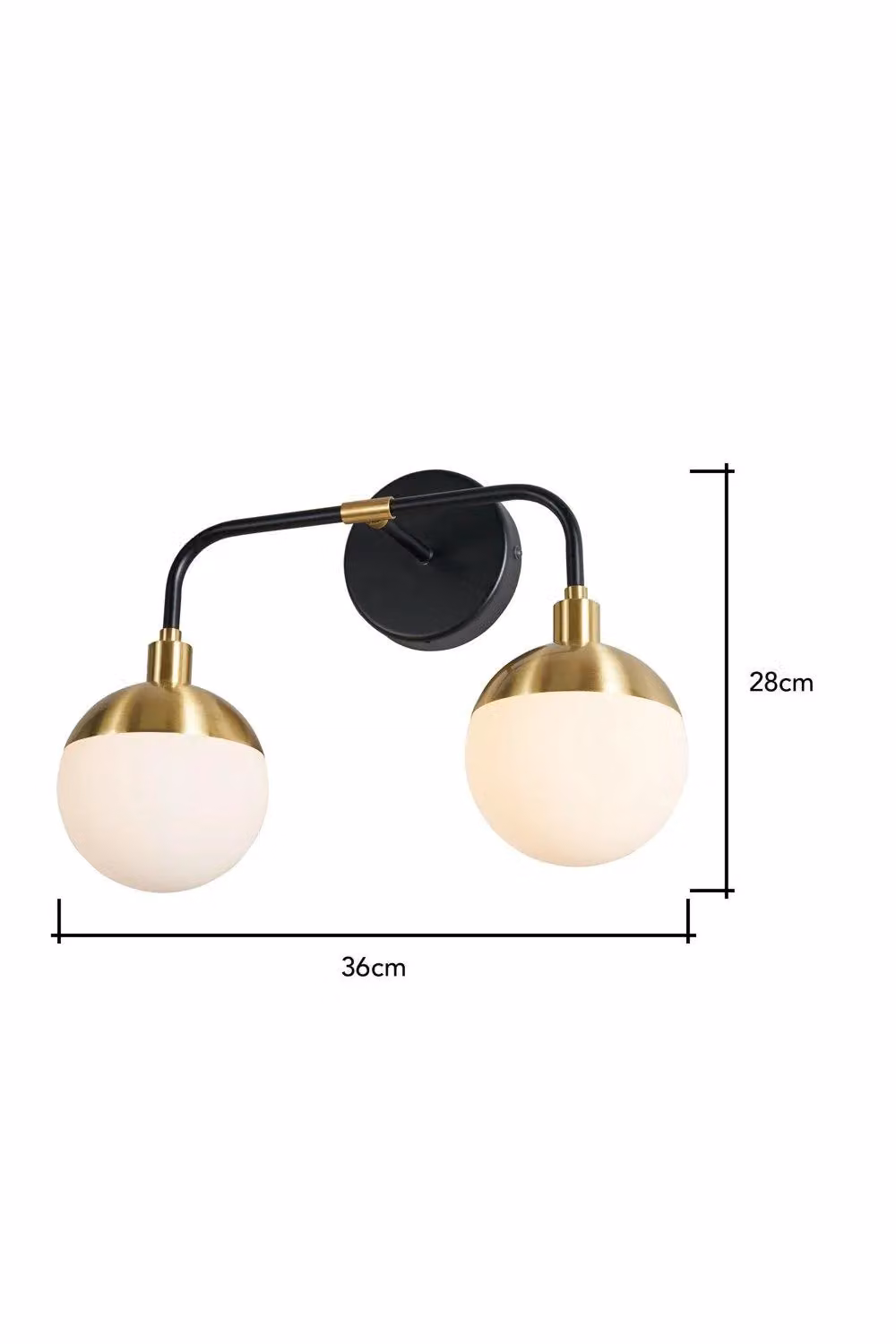 BHS Lighting Sadie Art Deco Bathroom Wall Light in Gold/Brass and Black – 2