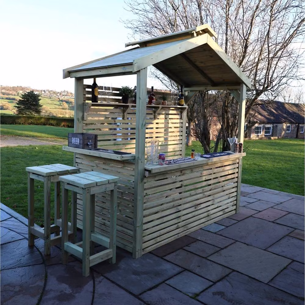 Churnet Valley Garden Furniture Ltd The Buxton Garden Bar in Light Brown, W/D/H: 224 x 111.5 x 233 cm – 2
