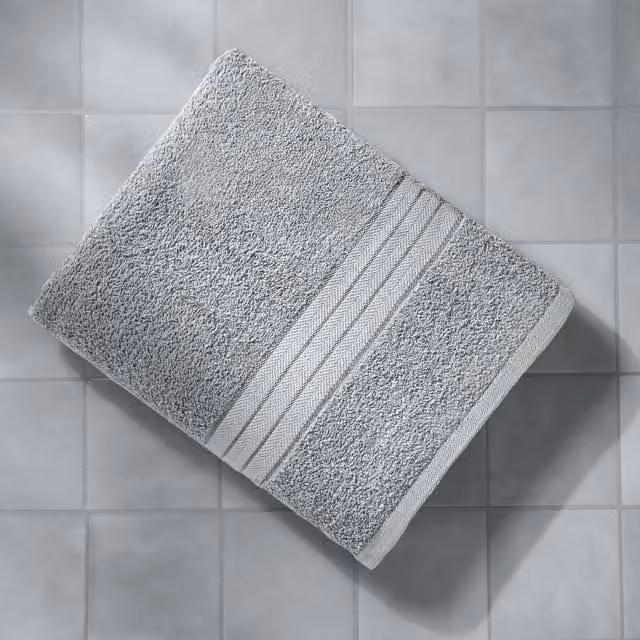 OHS 10 Pack of Fluffy 100% Cotton Silver Bathroom Hand Towels