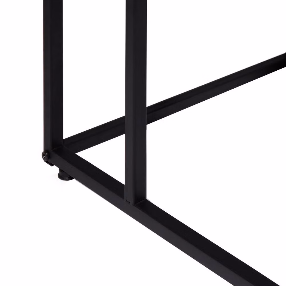 Wyld and Coco U Shape Side Table in Brown and Black with MDF Laminate Top and Metal Sled Base, W/D/H: 40 x 40 x 40 cm – 4