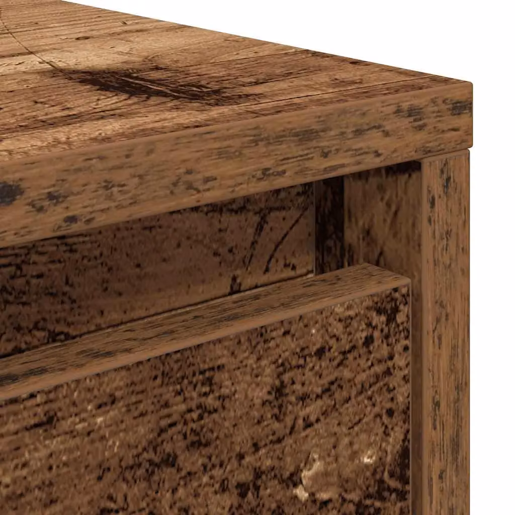 Berkfield Home Coffee Table with Drawers in Brown Old Wood, W/D/H: 70.5 x 70 x 40 cm – 3