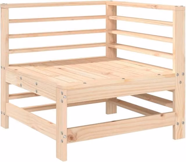 Berkfield Home Beautiful Garden Corner Sofa Set in Light Tan Solid Wood Pine