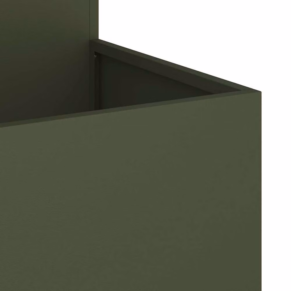 Berkfield Home Lush Garden Planter Tub in Green Steel, W/D/H: 80 x 80 x 60 cm – 4