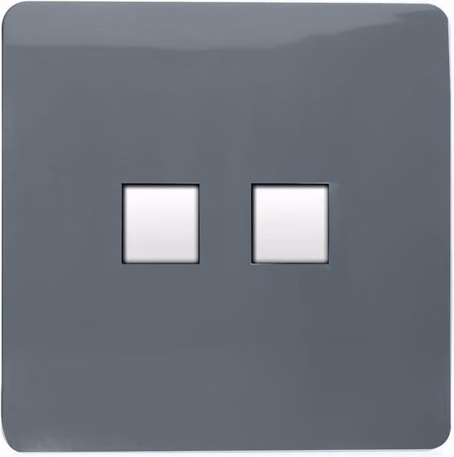 Trendi Switch 2 Gang RJ45 Cat 6 Ethernet Socket in Grey – 1