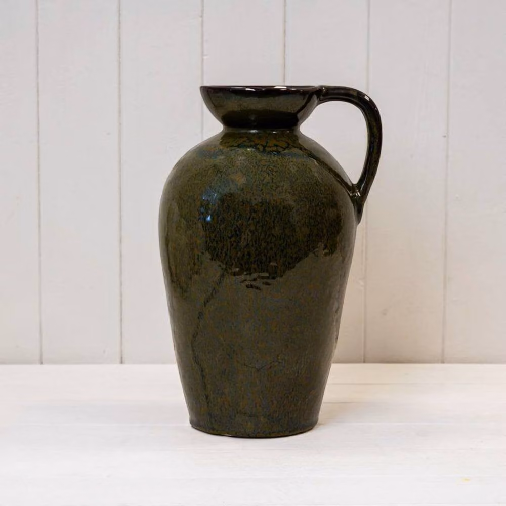 Four Candle Green Ceramic Tabletop Vase with Decorative Handle, H 31.0 cm x W 18.0 cm x D 18.0 cm – 2