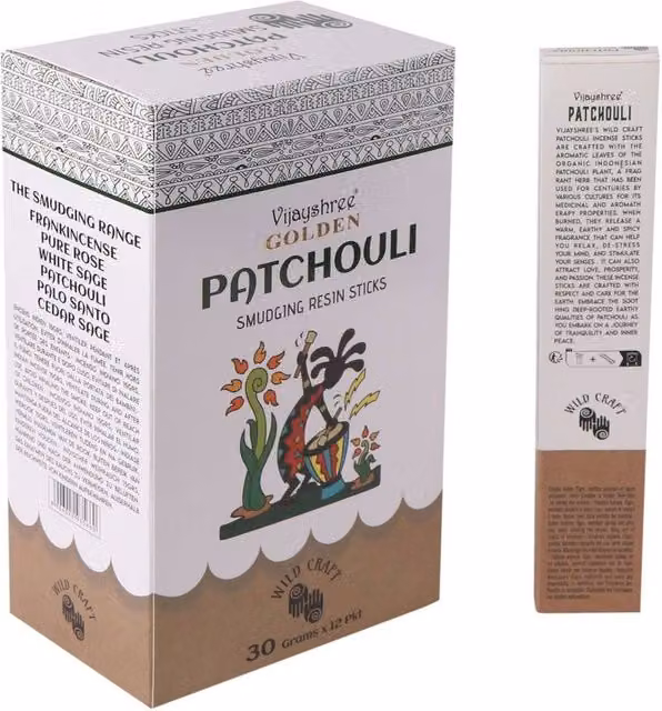 KDMD Golden Patchouli Smudging Resin Sticks for Meditation and Relaxation, 30g, Brown – 1