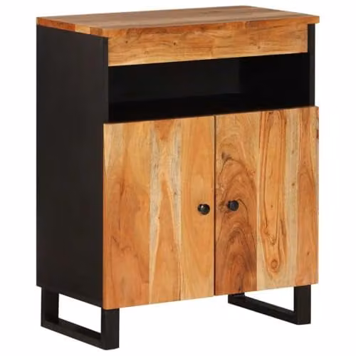 vidaXL Acacia Wood Sideboard with 2 Doors, Brown, W/D/H: 60 x 33.5 x 75 cm