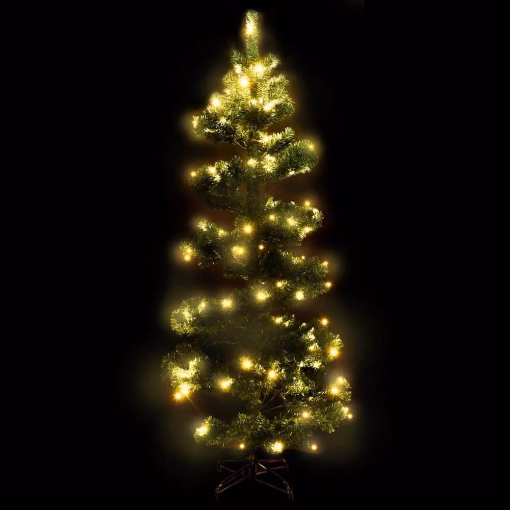 Berkfield Home Swirl Pre-lit Green PVC Christmas Tree with Stand, Height: 150 cm – 3