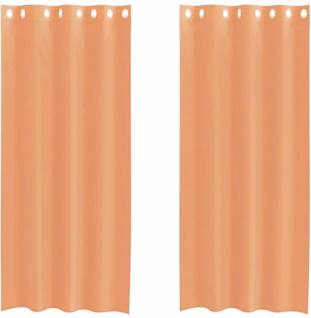 Berkfield Home Orange Terracotta Voile Fabric Curtains with Eyelets, 2 Pack – 1
