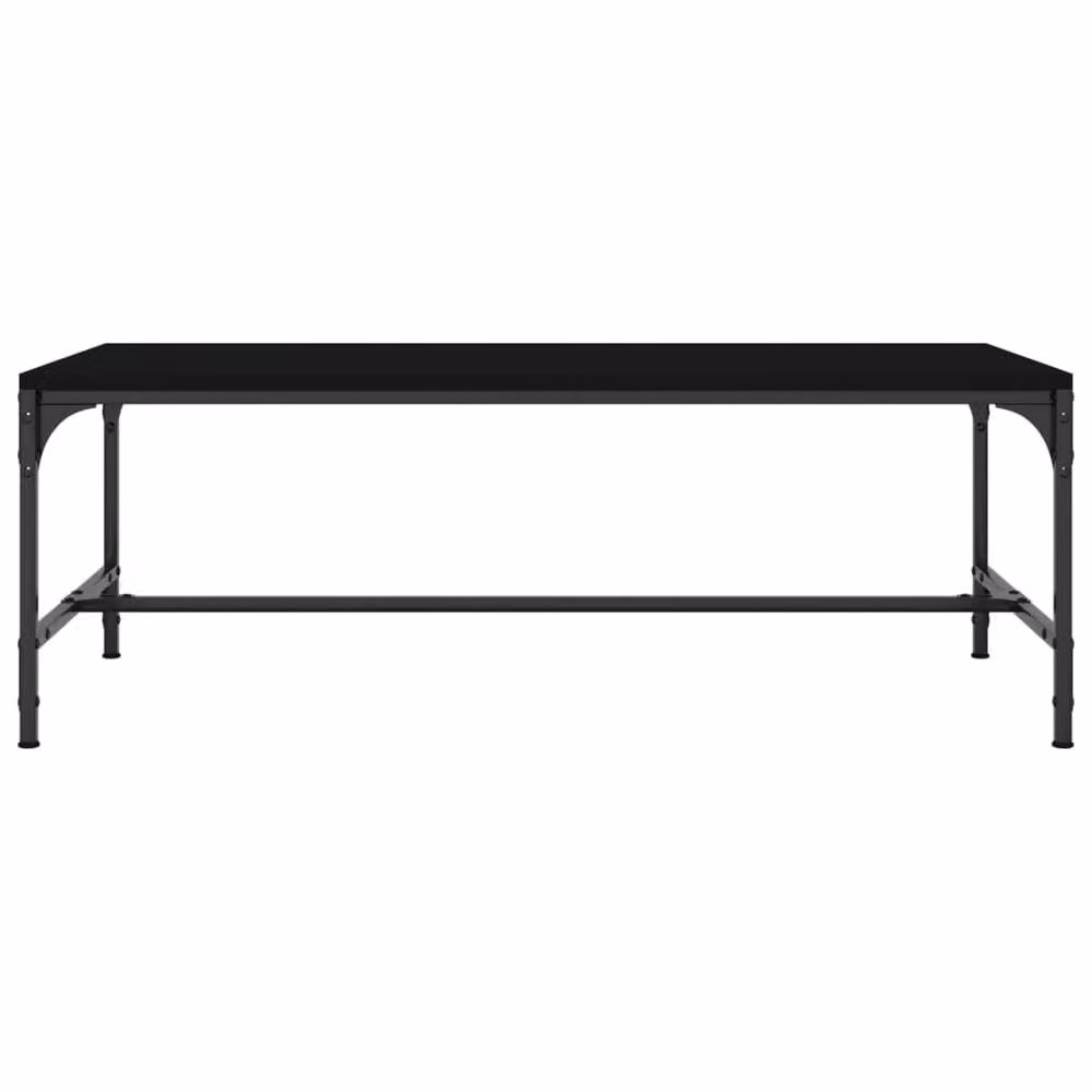 Berkfield Home Black Rectangular Coffee Table with Industrial Metal Legs, W: 100 cm, D: 50 cm, H: 35 cm – 3