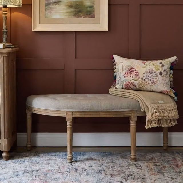 Voyage Maison Annette Bench in Light Oak and Beige