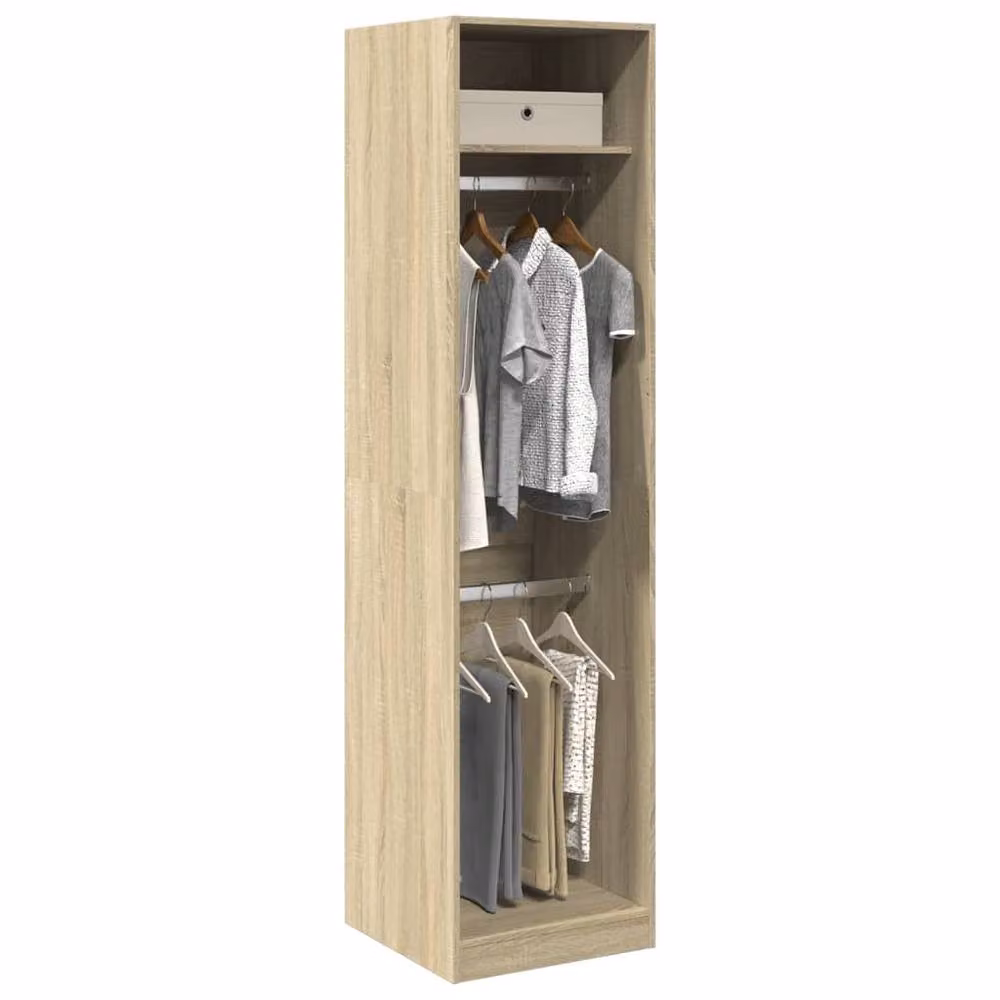 Berkfield Home Sonoma Oak Wardrobe in Beige, W/D/H: 50 x 50 x 200 cm – 2