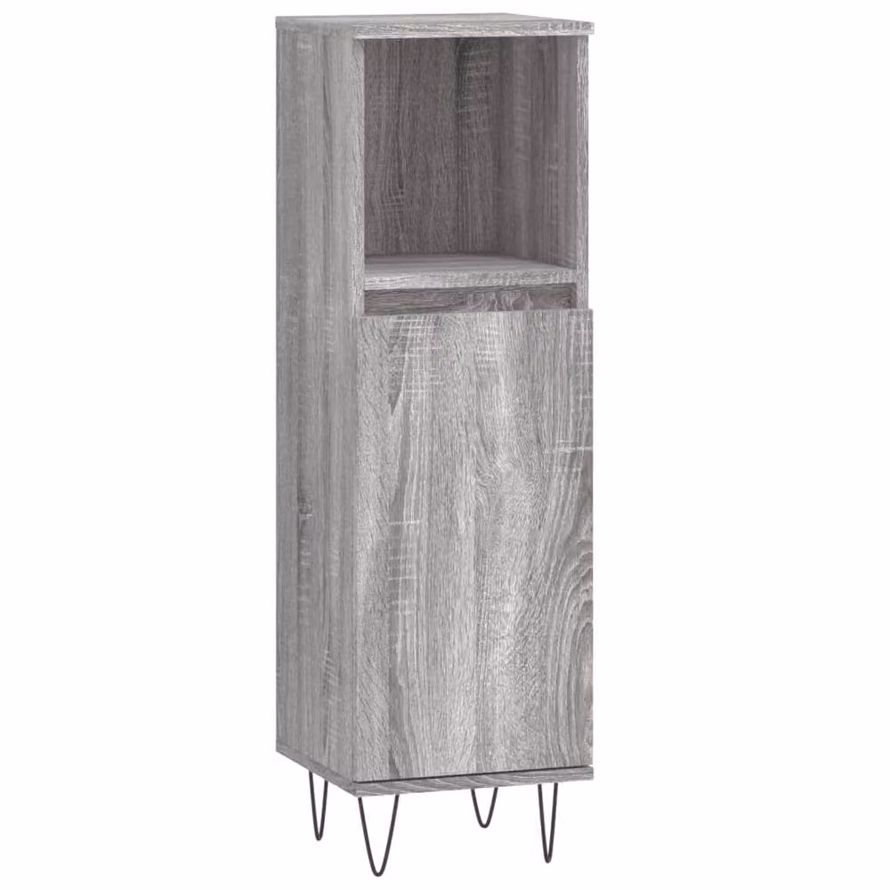 Berkfield Home 3 Piece Modern Grey Bathroom Furniture Set – 3