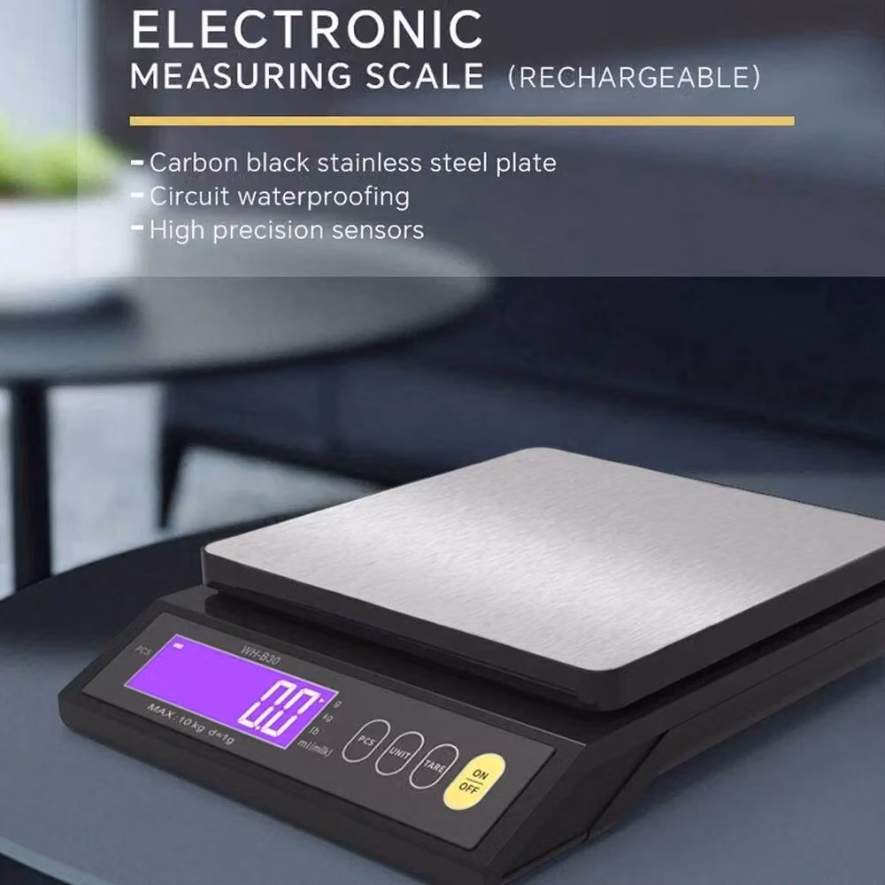 NESTLUNE Digital Electronic Kitchen Scales with LCD Display, Black, 10kg Capacity – 5