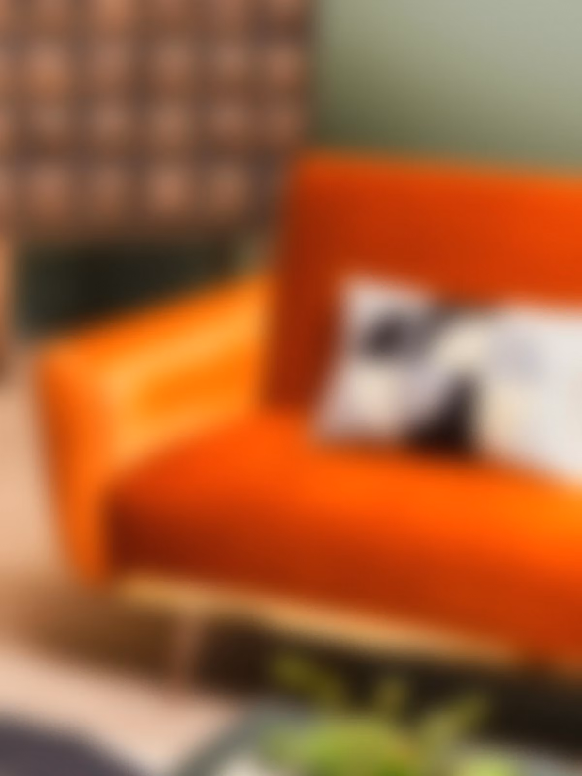 Orsina Burnt Orange Velvet 2 Seater Click Clack Sofa Bed with Gold Metal Legs – 2