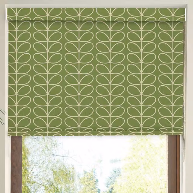 Orla Kiely Linear Stem Translucent Made to Measure Roller Blind in Chalky Green