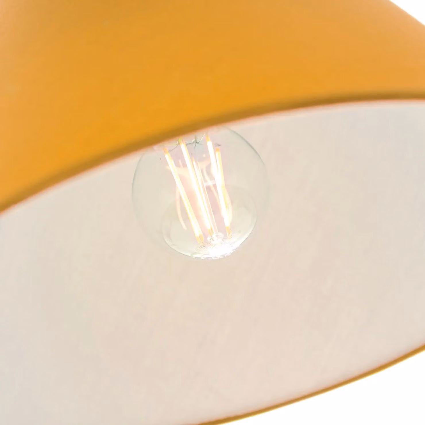 Happy Homewares Classic Cone Fabric Lampshade in Yellow and White, W/D/H: 13 x 8 x 20 cm – 4