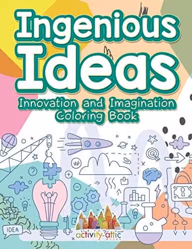 Activity Attic Books Ingenious Ideas Innovation and Imagination Colouring Book for Children, Multicolour
