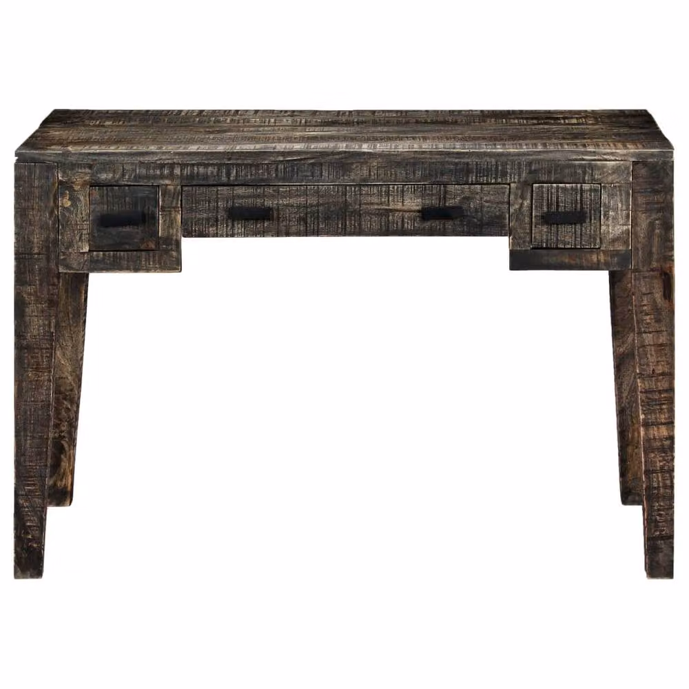 Berkfield Home Writing Desk in Black Solid Mango Wood, W/D/H: 110 x 50 x 75 cm – 2