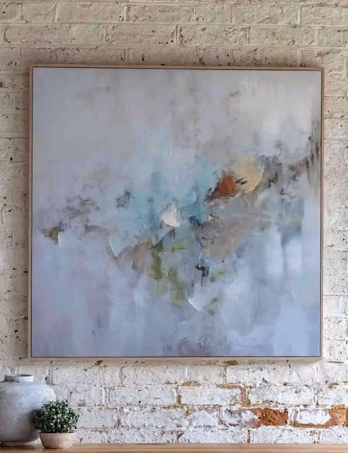 Gallery Direct New Day Abstract Blue Framed Canvas Wall Art