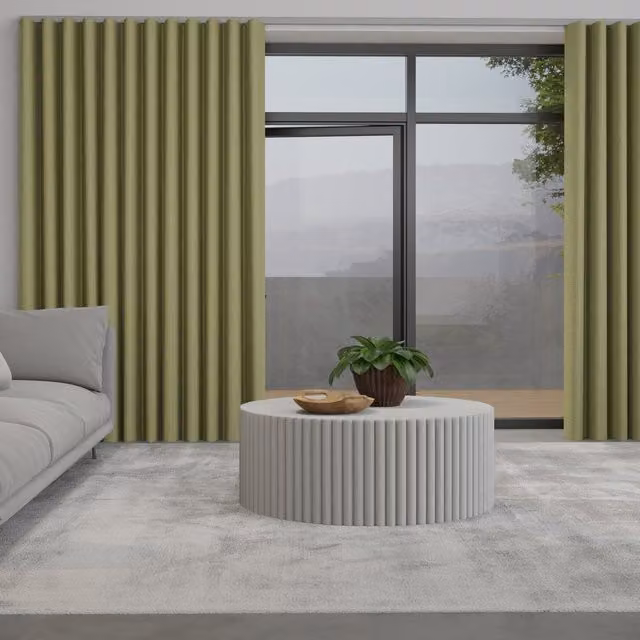 Terrys Positano Made to Measure Wave Blackout Fabric Curtain Panel in Green
