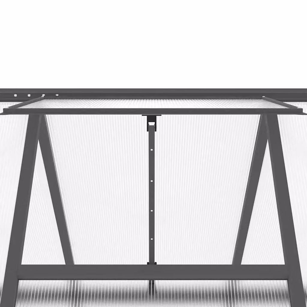 Berkfield Home Aluminium Greenhouse with Base Frame and Polycarbonate Panels, Anthracite, W: 224 cm, D: 169 cm, H: 202 cm – 3