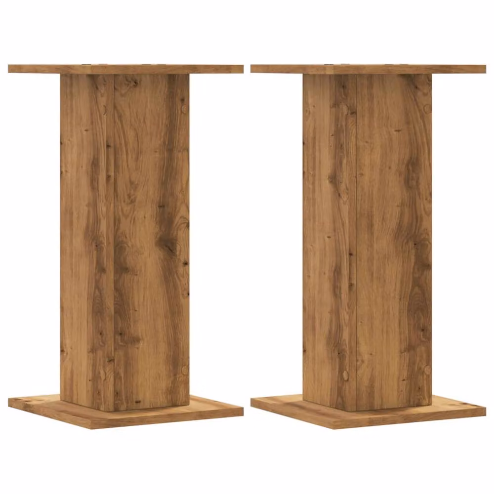 Berkfield Home Set of 2 Artisan Oak Plant Stands in Brown, W/D/H: 30 x 30 x 60 cm – 2