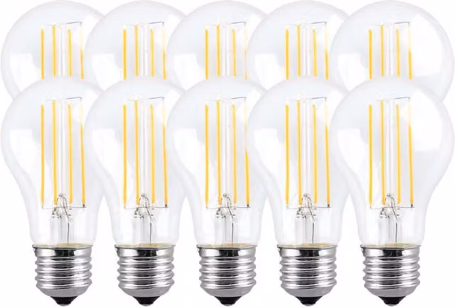 Harper Living 8W A60 E27 LED Bulb, Pack of 10, Clear Cool White, Dimmable