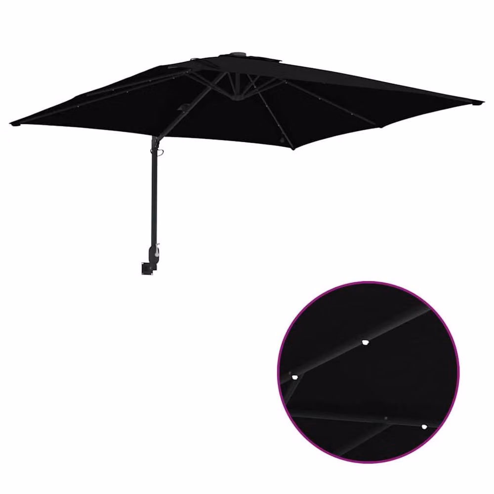 Berkfield Home Traditional Garden Parasol in Black, W/D/H: 248.5 x 247.5 x 119 cm – 6
