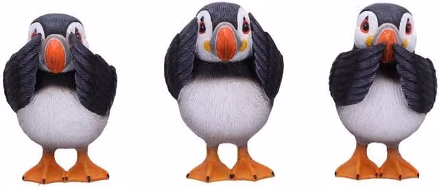 Nemesis Now Three Wise Puffin Figurines, Multicolour, Height: 9 cm