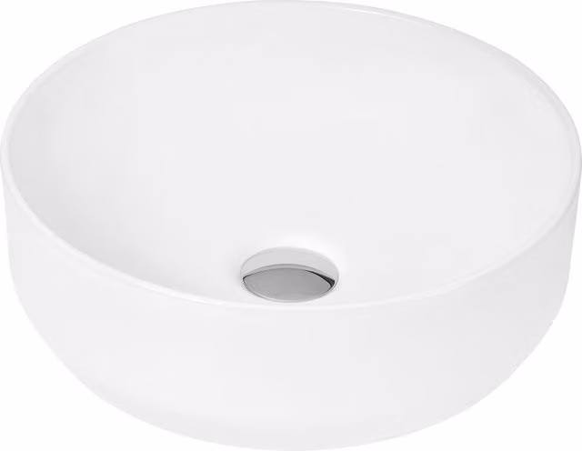 Balterley Round Vessel Bathroom Basin for Countertop Use, White, Diameter: 35 cm