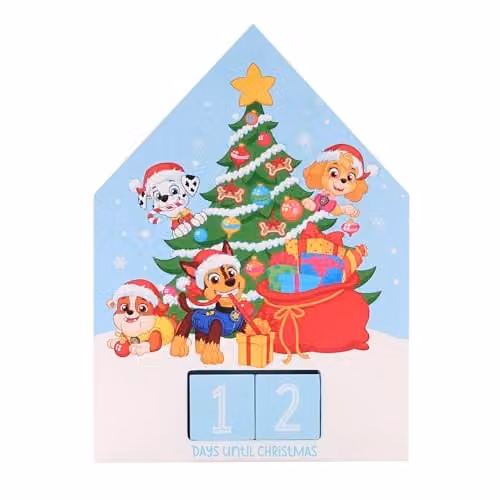 Widdop Paw Patrol Wooden Christmas Advent Calendar for Children in Blue, White and Multicolour – 1