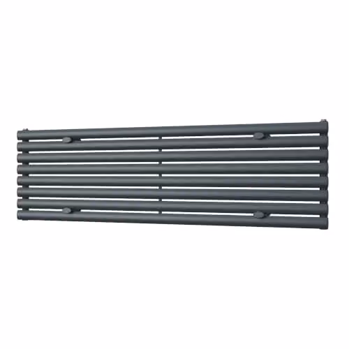 UK Radiators Omeara Axis Anthracite Elliptical Tube Horizontal Designer Radiator, W: 160 cm, H: 46.4 cm – 2