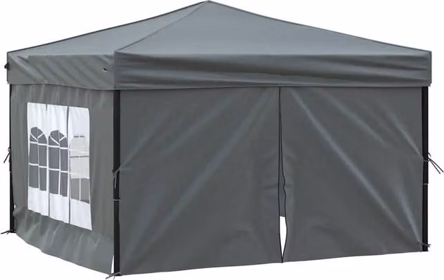 Berkfield Home Folding Party Tent with Sidewalls and Windows, Anthracite Grey, W: 3 m x D: 3 m – 1