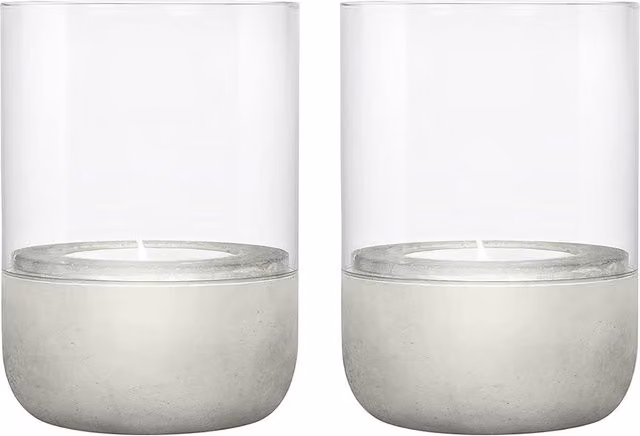 Blomus Calma Hurricane Lantern Set of 2, Extra Small, Grey
