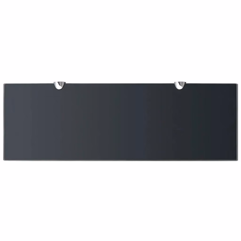 Berkfield Home Black Glass Floating Shelves, 2 Pack, W: 60 cm, D: 20 cm – 3
