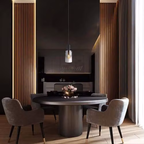 Globo Lighting Modern Cylinder Pendant Light in Black with Smoke Glass, Height: 150 cm – 4