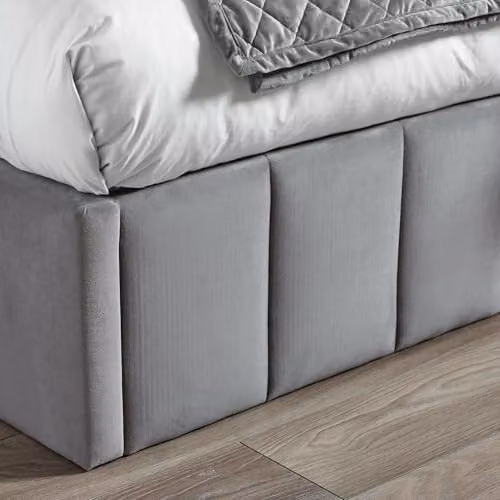 Julian Bowen Katie Grey Velvet Upholstered Ottoman Storage Bed Frame W/D/H: 180 x 200 x 131 cm – 6