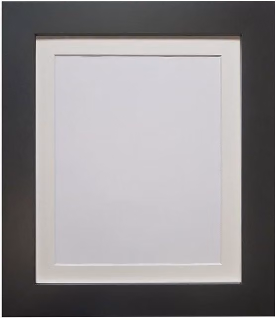 Frames & Mirrors 4U Metro Black Single Picture Frame with Ivory Mount for A2 Images