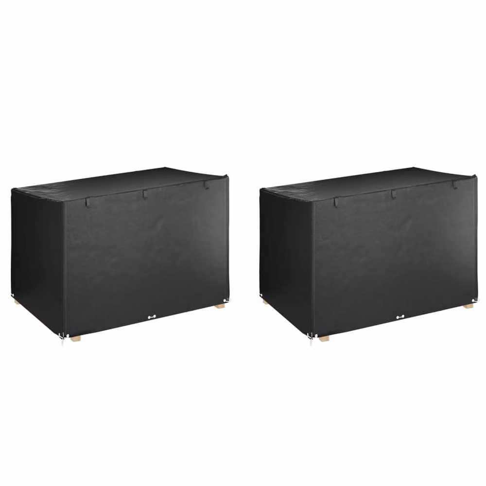 Berkfield Home Water-Repellent Polyethylene Swing Bench Covers, 2 Pack, Black, W: 215 cm, D: 150 cm, H: 130/150 cm – 2
