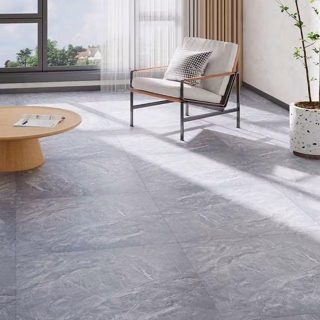 Lifeideas Set of 8 Self Adhesive Stone Effect PVC Flooring in Slate Grey