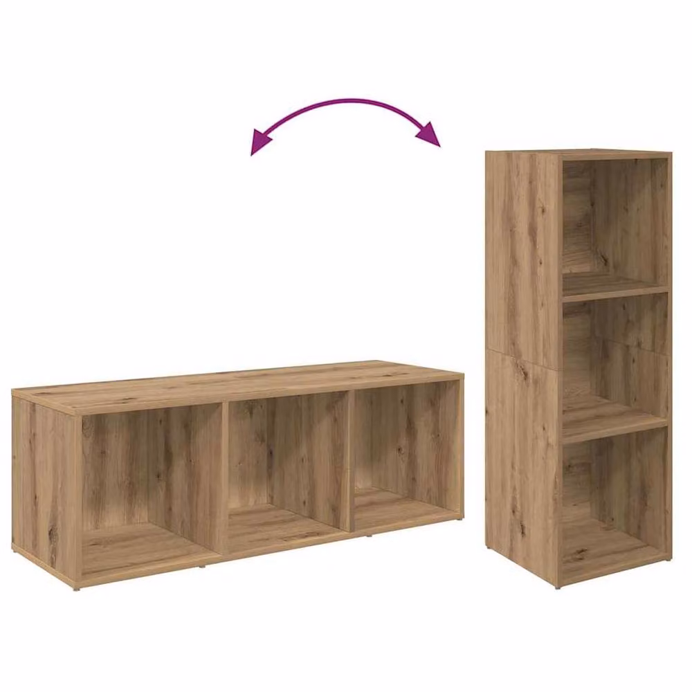 Berkfield Home Modern TV Cabinet with Storage and Shelving in Artisan Oak Brown Engineered Wood – 6