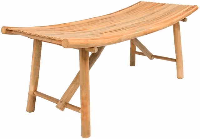 Nordlys Scandinavian Bamboo Wood Entryway Bench in Brown – 1