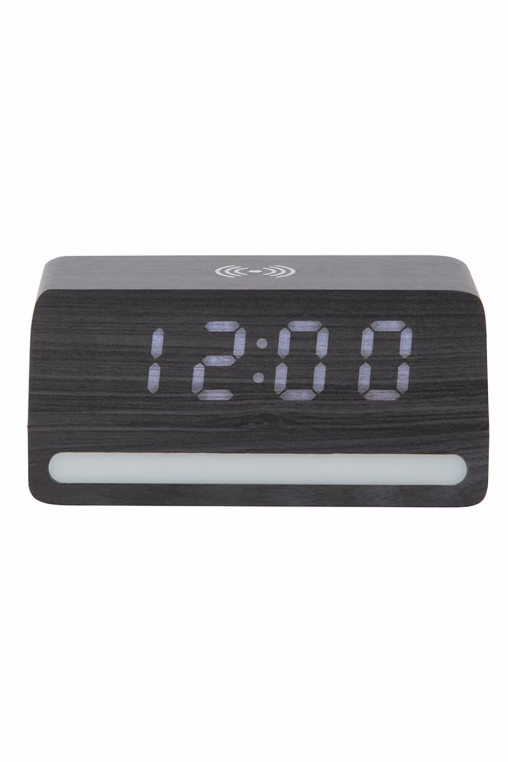 PRESENT TIME Karlsson Retro LED Alarm Clock with Light in Black Wood Veneer – 2